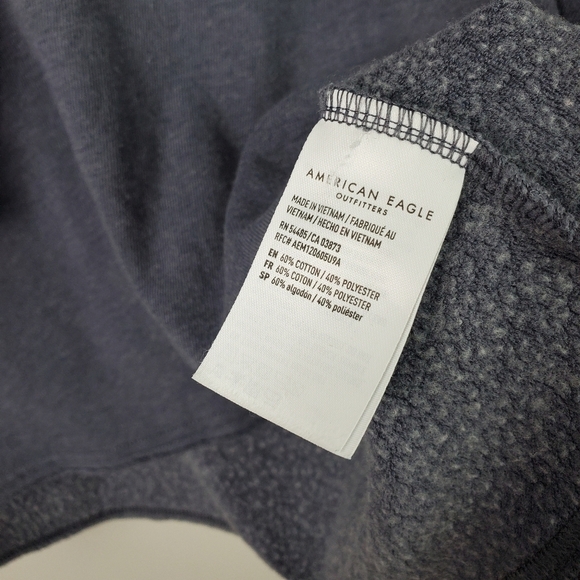 American Eagle Blue Red Stripe Hoodie Small - Picture 4 of 6